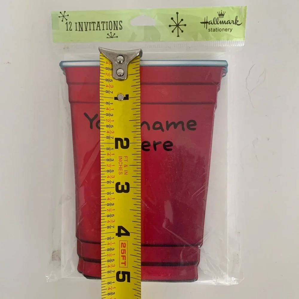 NWT 12 Hallmark Party Invitations & Envelopes Red Solo Cup Postcard Style